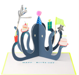 [MeriMeri] 메리메리 / 카드 / Party Octopus Stand-Up Birthday Card_ME202891
