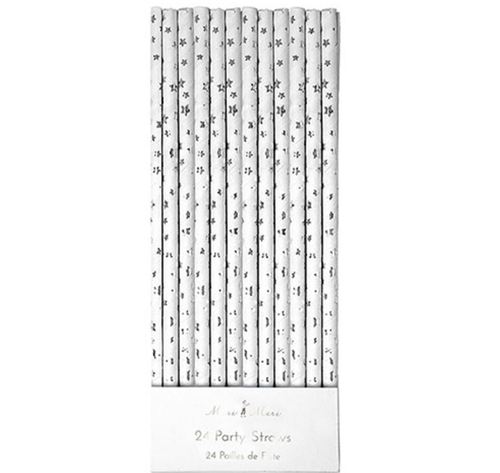 [MeriMeri]Silver Foil Star Straws (24ea)_ME451986