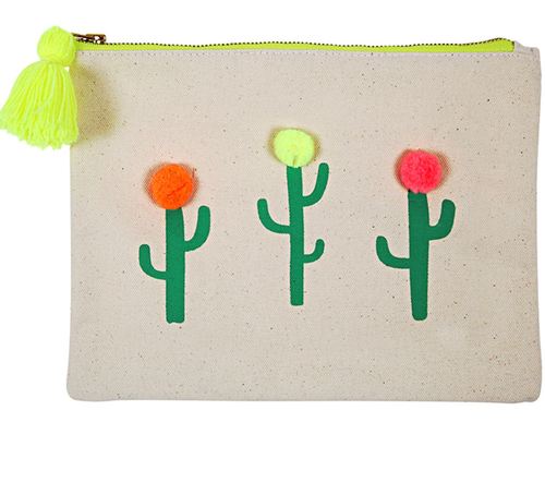 [MeriMeri]Pom Pom Cactus Large Canvas Pouch_ME500180