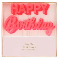 [MeriMeri] 메리메리-Happy Birthday Pink Acrylic Toppers (set of 2)_ME216010